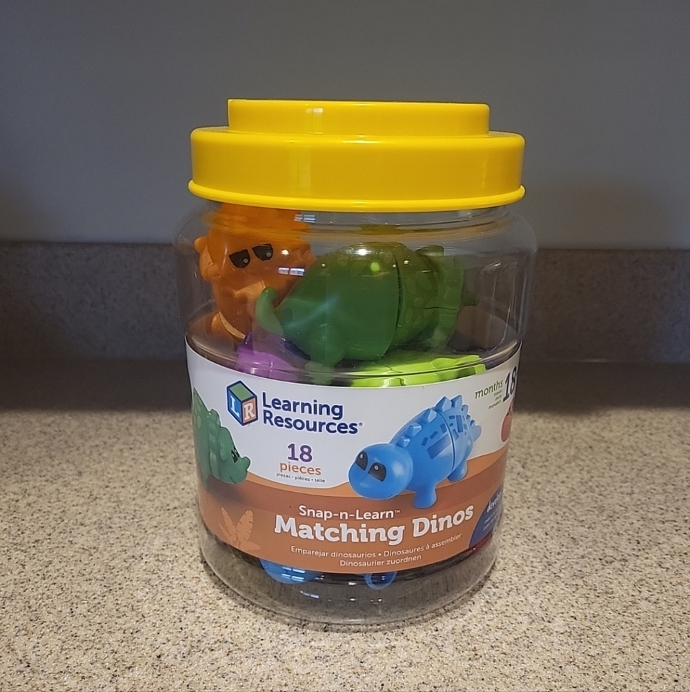 Learning Resources Educational Snap-n-Learn Colorful Matching Dinos 18 Piece Set